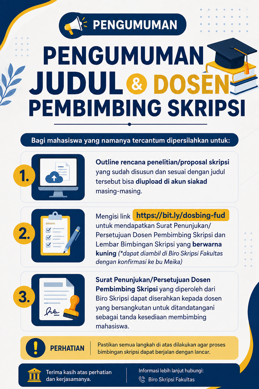 PENGUMUMAN JUDUL DAN DOSEN PEMBIMBING SKRIPSI